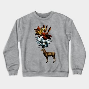 Deer with flower horns Crewneck Sweatshirt